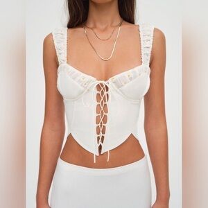 16. NWT FOR LOVE & LEMONS TILLY DENIM CORSET TOP